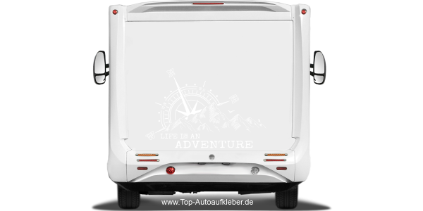 Preview: Wohnmobil Sticker Life is an adventure mit Bergen Preview: Wohnmobil Sticker Life is an adventure mit Bergen