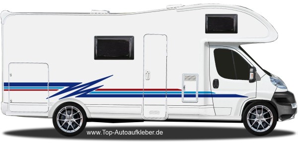 Preview: Wohnmobil Streifendekor | Set für beide Fahrzeugseiten