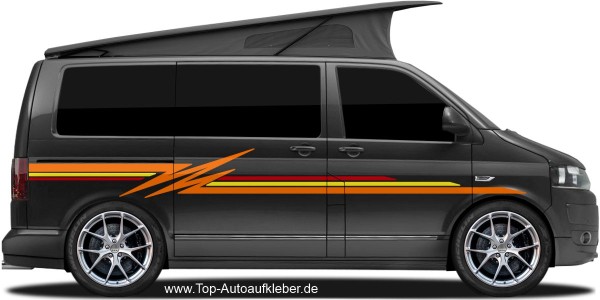 Preview: Wohnmobil Streifendekor | Set für beide Fahrzeugseiten