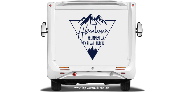 Wohnmobilaufkleber Abenteuer beginnen da wo Pläne enden