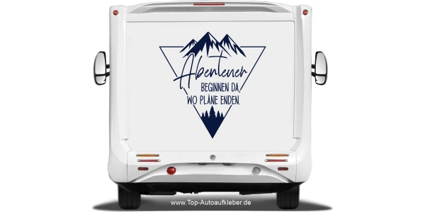 Wohnmobilaufkleber Abenteuer beginnen da wo Pläne enden