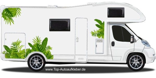 Preview: Wohnmobilaufkleber Dschungel Pflanzenset