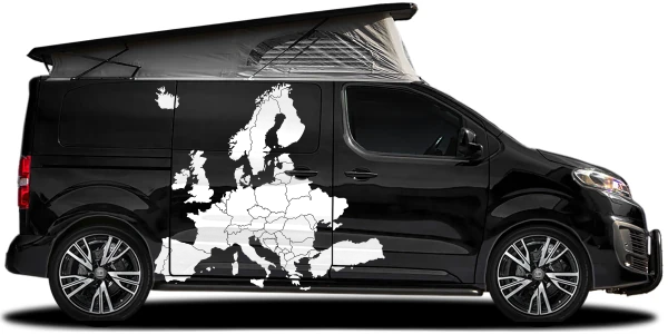 Wohnmobilaufkleber Europa Karte