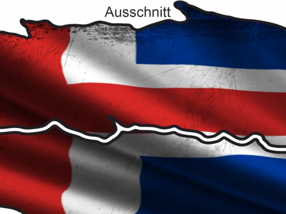 Wohnmobilaufkleber Flagge Island - Ansicht Ausschnitt