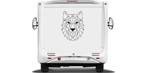 Aufkleber für den Camper mit einem Wolf Motiv