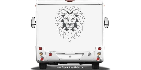Dekor für Wohnwagen mit Löwenkopf