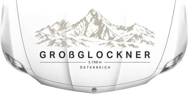 Preview: Wohnmobilaufkleber Großglockner auf heller Motorhaube