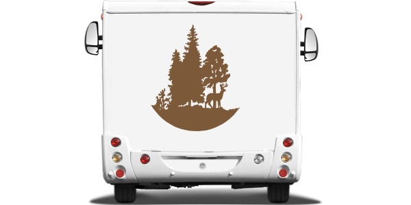 Preview: Wohnmobilaufkleber Hirsch im Wald Preview: Wohnmobilaufkleber Hirsch im Wald