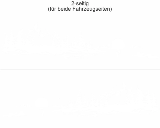 Wohnmobilaufkleber Landschaft mit Bergsee - Ansicht zweiseitig für beide Fahrzeugseiten und Farbauswahl