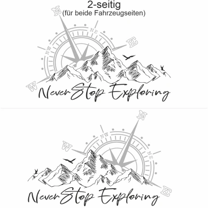 Wohnmobilaufkleber Never Stop Exploring