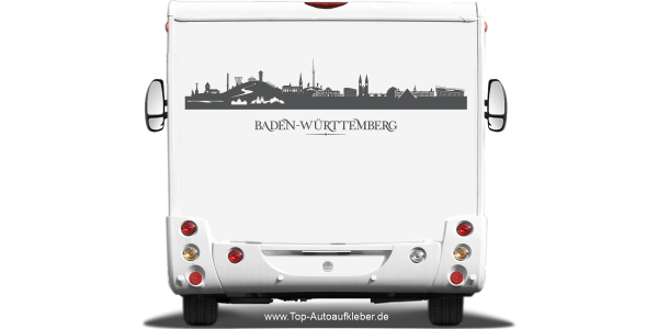 Wohnmobilaufkleber Skyline Baden-Württemberg