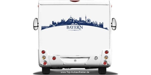 Wohnmobilaufkleber Skyline Bayern