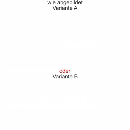 Wohnmobilaufkleber Skyline Berlin - Ansicht Ausrichtung mit Farbauswahl und Variante