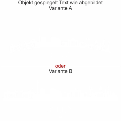 Wohnmobilaufkleber Skyline Berlin - Ansicht Ausrichtung mit Farbauswahl und Variante