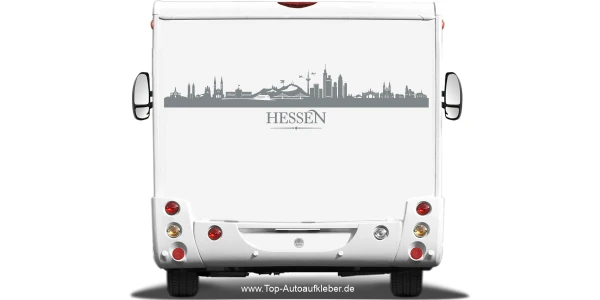 Wohnmobilaufkleber Skyline Hessen