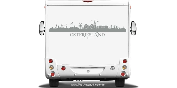 Wohnmobilaufkleber Skyline Ostfriesland
