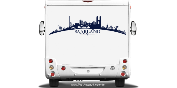 Wohnmobilaufkleber Skyline Saarland