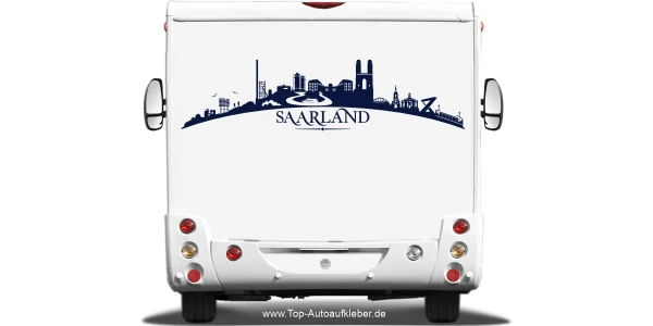Wohnmobilaufkleber Skyline Saarland