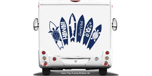 Wohnmobilaufkleber Surf Club Hawaii