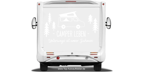 Wohnmobilaufkleber Unterwegs ist unser Zuhause