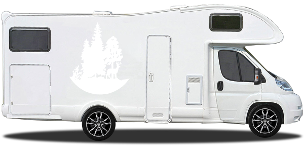 Preview: Wohnmobilaufkleber Hirsch im Wald Preview: Wohnmobilaufkleber Hirsch im Wald