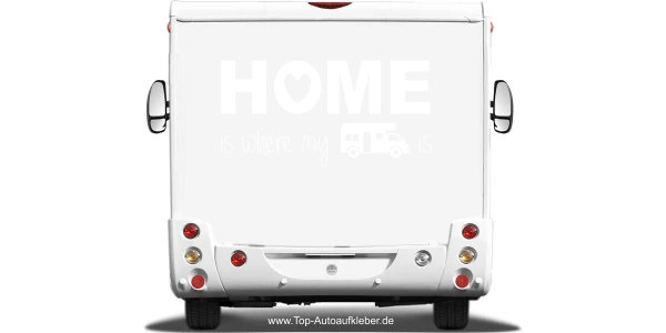 Wohnmobildekor Home auf hellem Heck - Ansicht Farbauswahl