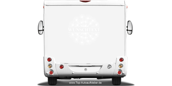 Preview: Wohnmobil Sticker Pusteblume mit Wunschtext Preview: Wohnmobil Sticker Pusteblume mit Wunschtext