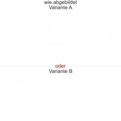 Autoaufkleber Wohnmobildekor Skyline Dresden - Ansicht Ausrichtung mit Farbauswahl und Variante