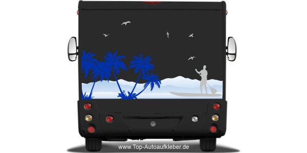 Preview: Wohnmobildekor Surfer und Palmen Preview: Wohnmobildekor Surfer und Palmen