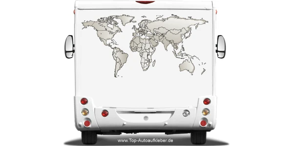 Wohnmobildekor Weltkarte