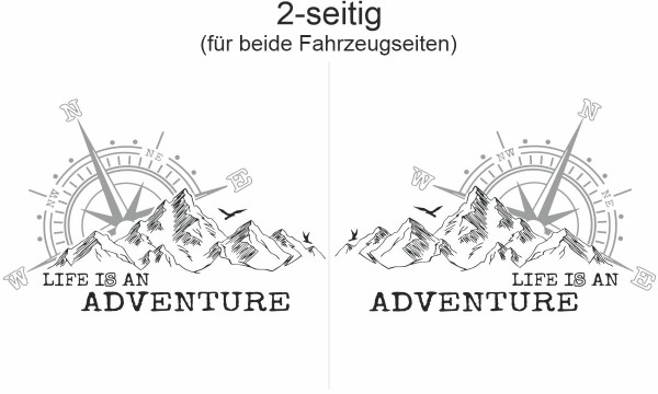 Zweiseitige Wohnmobilfolierung Life is an adventure