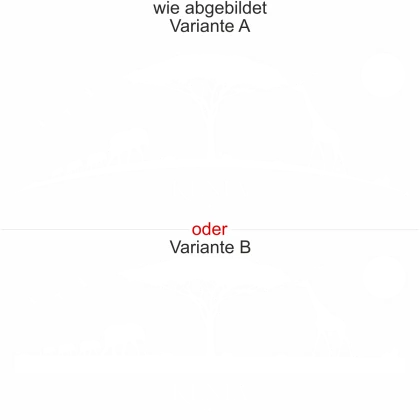 Wohnmobilsticker Savanne Kenia - Ansicht Ausrichtung und Farbauswahl