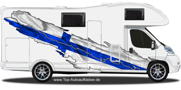Preview: Wohnmobilsticker Flagge von Finnland | Set für beide Fahrzeugseiten Preview: Wohnmobilsticker Flagge von Finnland | Set für beide Fahrzeugseiten