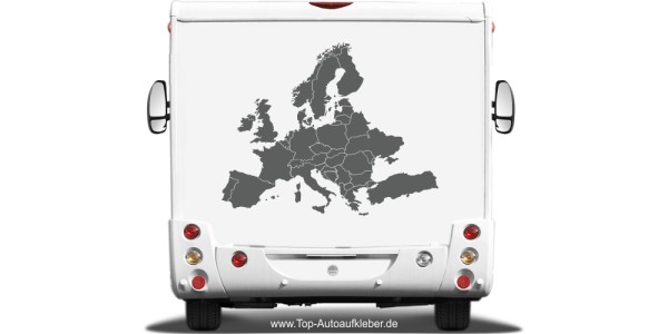 Wohnnmobilaufkleber Europa Karte