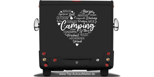 Preview: Wohnwagen Aufkleber Wortwolke Camping Preview: Wohnwagen Aufkleber Wortwolke Camping