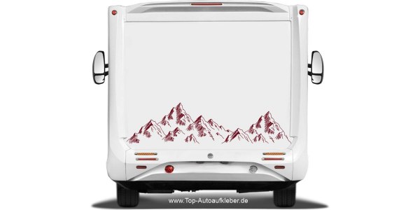 Aufkleber mit filigraner Bergkette für Wohnmobil oder Camper