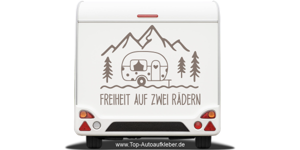 Wohnwagenaufkleber Freiheit auf zwei Rädern
