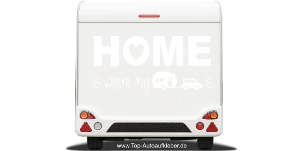 Wohnwagendekor Home auf hellem Heck - Ansicht Farbauswahl