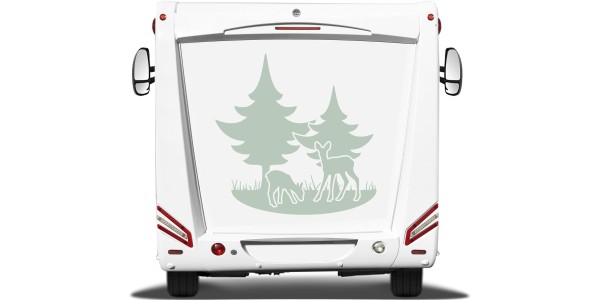 Preview: Wohnwagendekor Rehe im Wald Preview: Wohnwagendekor Rehe im Wald
