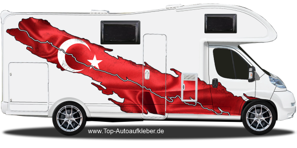 Preview: Wohnwagendekor Türkische Fahne | Set für beide Fahrzeugseiten Preview: Wohnwagendekor Türkische Fahne | Set für beide Fahrzeugseiten