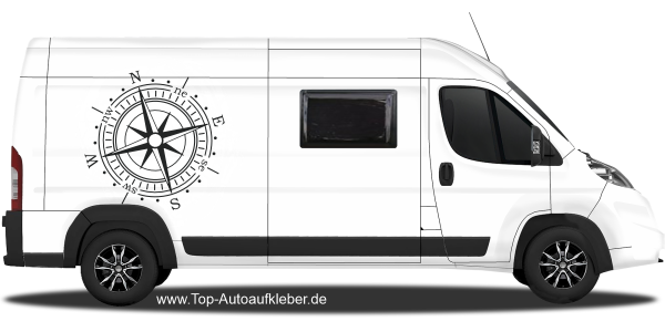 Preview: Wohnwagendesign Farbiger Kompass | Set für beide Fahrzeugseiten Preview: Wohnwagendesign Farbiger Kompass | Set für beide Fahrzeugseiten