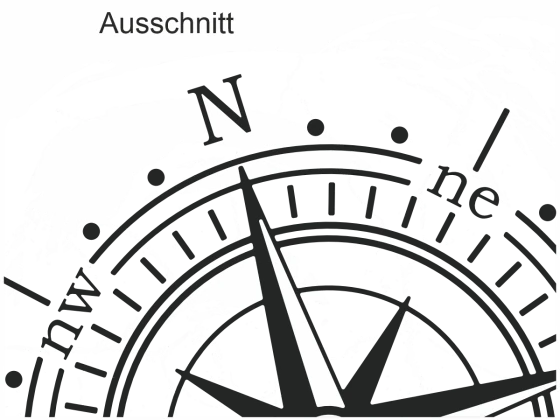 Wohnwagendesign Farbiger Kompass - Ansicht - Ansicht Ausschnitt und Farbauswahl