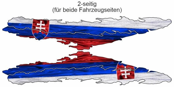 Aufkleber Nationalflagge der Slowakei | Set für beide Fahrzeugseiten