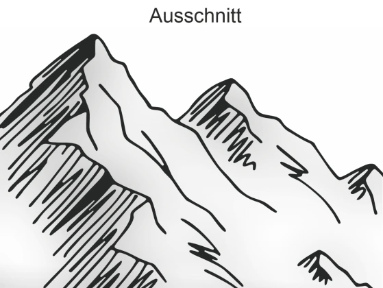 WoMo Aufkleber Bergformation - Ansicht Ausschnitt