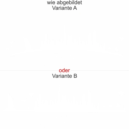 Wohnmobilsticker Skyline Dubai - Ansicht Ausrichtung mit Farbauswahl und Variante