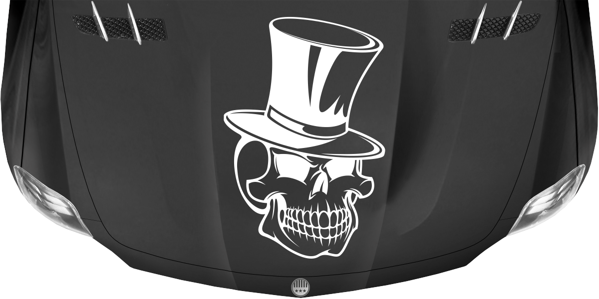 Autoaufkleber Totenkopf mit Hut