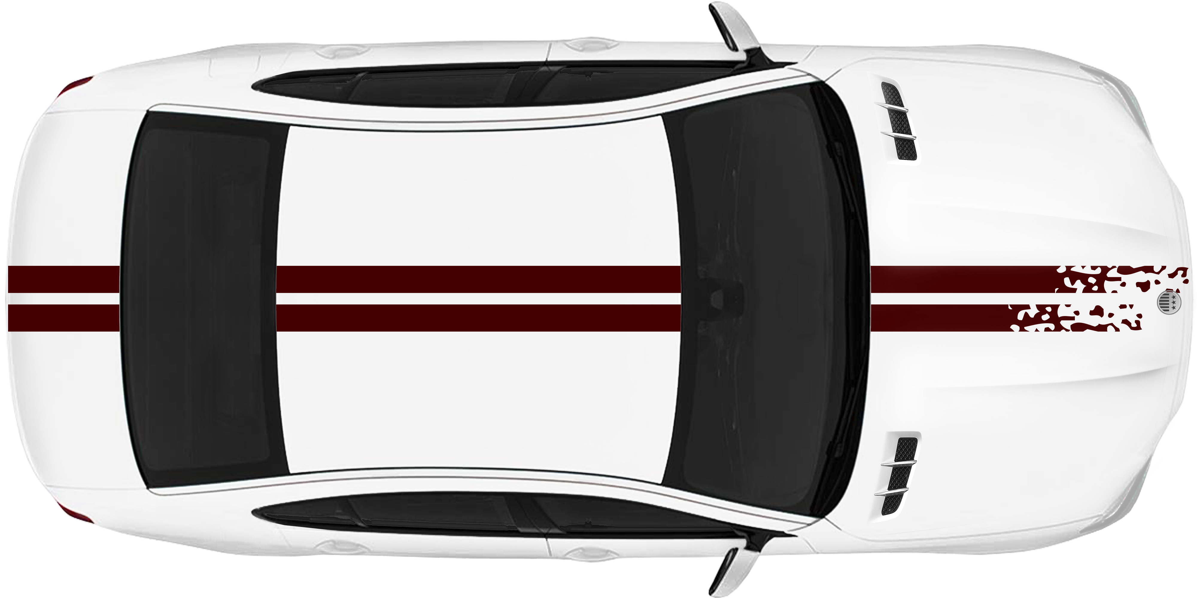 Auto Aufkleber Seiten Streifen Rennstreifen Viperstreifen Rallyestreifen  sportliche Optik Weiß 010