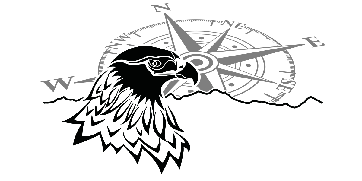 Auto Seitenaufkleber Adler mit Kompass