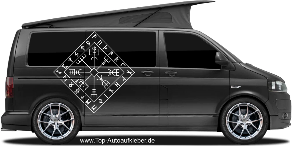 Autoaufkleber Wegkompass der Wikinger | Set für beide Fahrzeugseiten