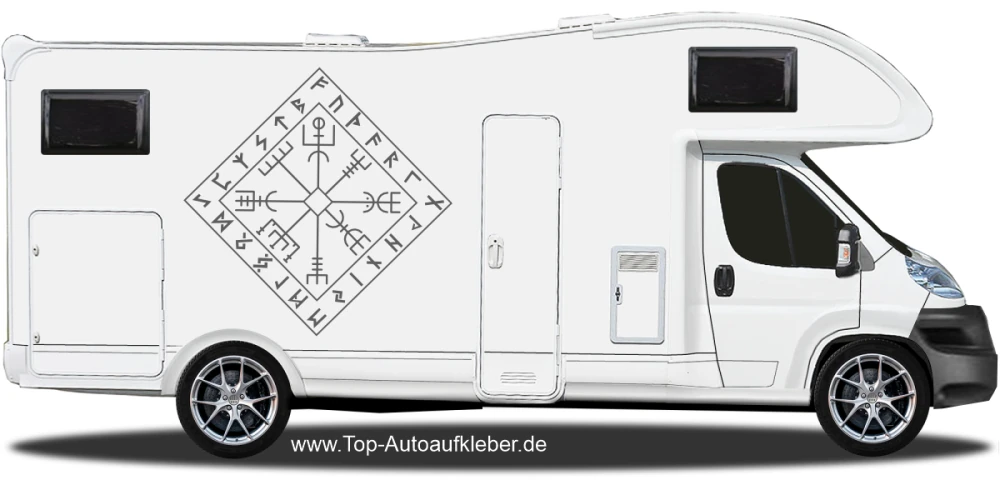 Autoaufkleber Wegkompass der Wikinger | Set für beide Fahrzeugseiten